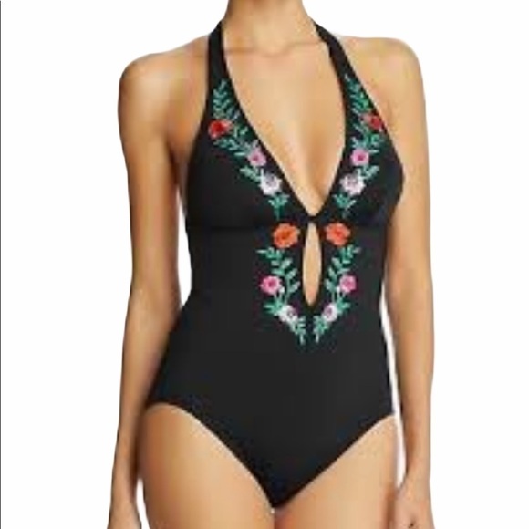 KATE Spade Marina Beach Halter Embroider Swimsuit - Picture 2 of 8